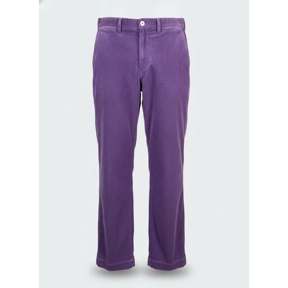 Polo Ralph Lauren Mens Purple Corduroy Pants Straight Leg 36x34 Pony Logo